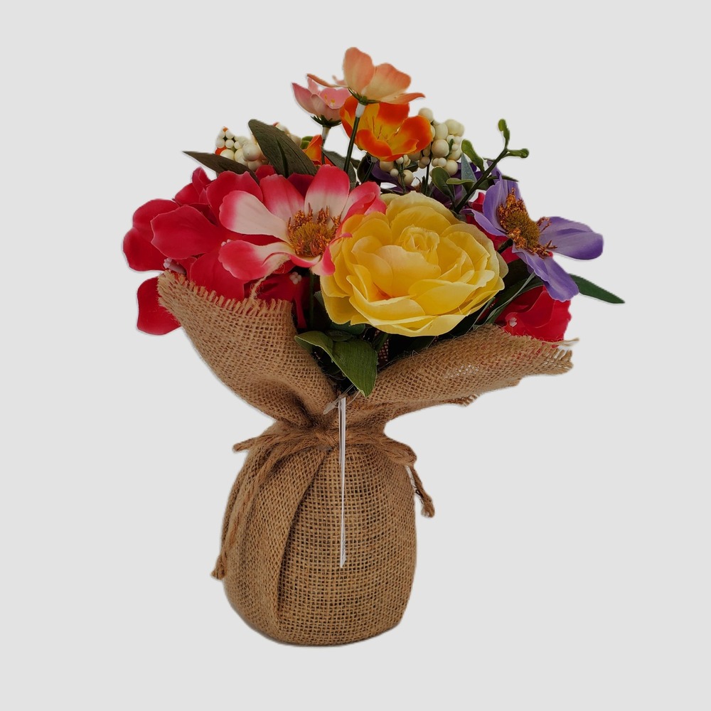 Sonoma Goods‎ For Life Summer Garden Artificial Floral Bouquet Burlap 11SNDDWB29